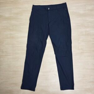 Lululemon Commission Pant Slim Warpstreme Navy Blue Technical Chino Size 32 x 31